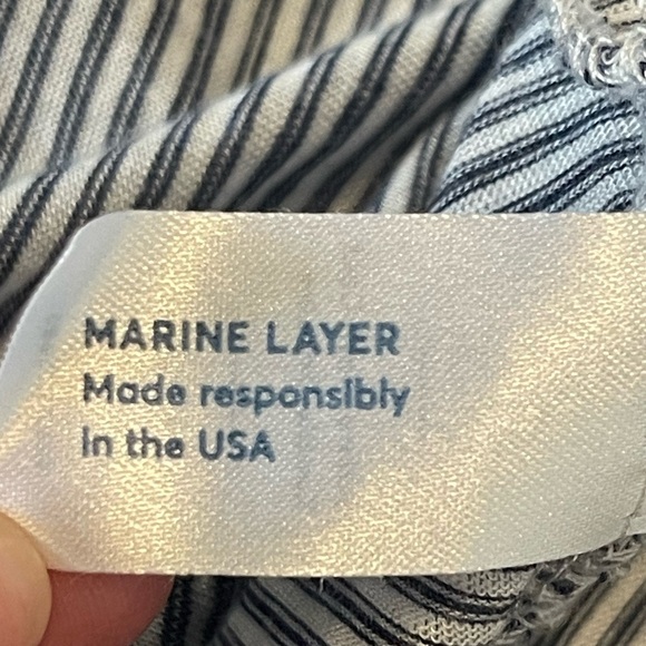 Marine Layer Striped Sleeveless Top, Tulip Back, Navy Blue/White, Lightweight,XL - Picture 8 of 16